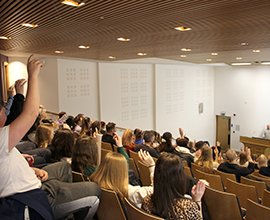 students in lecture theatre